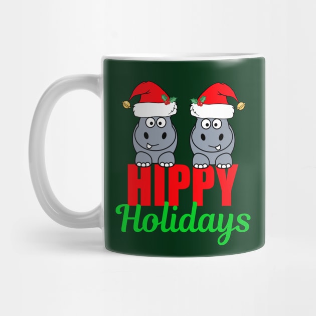 Cute Hippo Holiday Funny Christmas by epiclovedesigns